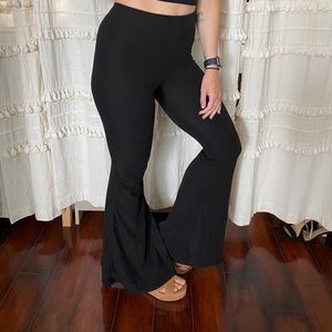Black stretchy cotton bell bottoms. Super comfy